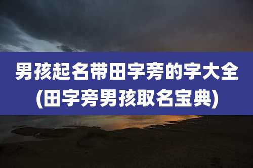 男孩起名带田字旁的字大全(田字旁男孩取名宝典)
