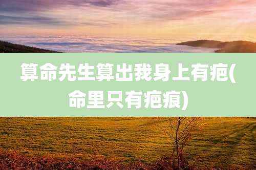 算命先生算出我身上有疤(命里只有疤痕)