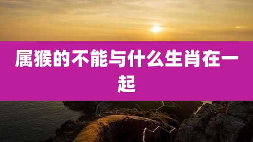 属猴的不能与什么生肖在一起