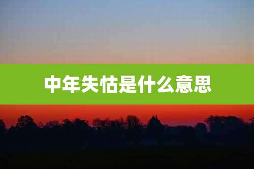中年失怙是什么意思