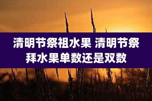 清明节祭祖水果 清明节祭拜水果单数还是双数