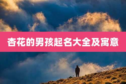 杏花的男孩起名大全及寓意