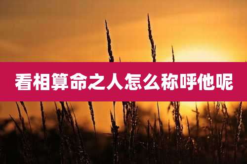 看相算命之人怎么称呼他呢