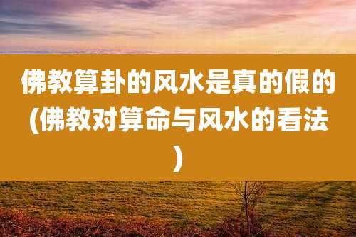 佛教算卦的风水是真的假的(佛教对算命与风水的看法)