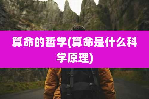 算命的哲学(算命是什么科学原理)