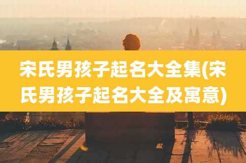 宋氏男孩子起名大全集(宋氏男孩子起名大全及寓意)