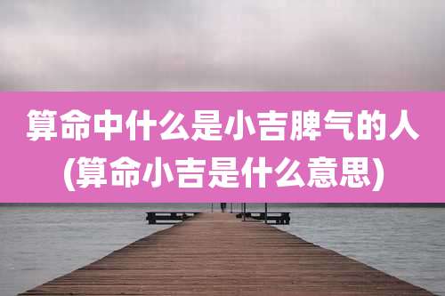 算命中什么是小吉脾气的人(算命小吉是什么意思)
