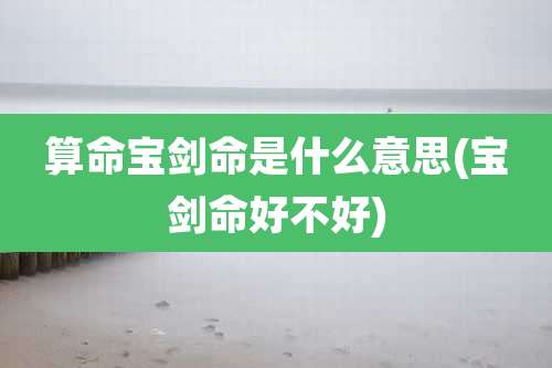 算命宝剑命是什么意思(宝剑命好不好)