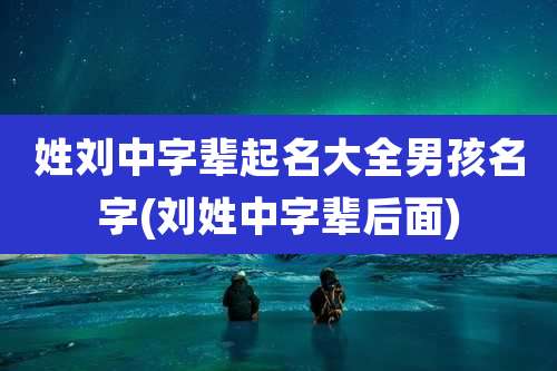 姓刘中字辈起名大全男孩名字(刘姓中字辈后面)
