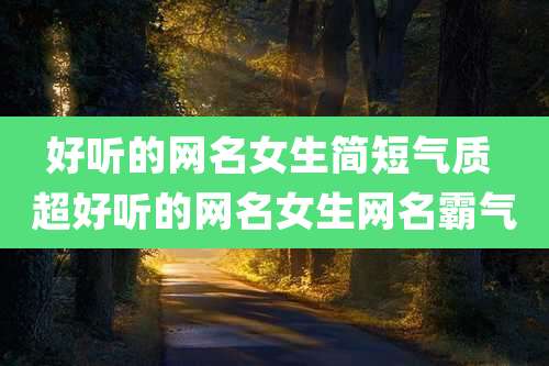 好听的网名女生简短气质 超好听的网名女生网名霸气