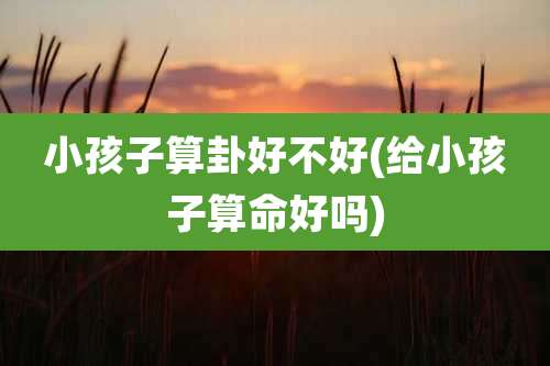 小孩子算卦好不好(给小孩子算命好吗)