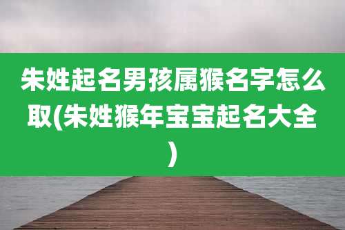 朱姓起名男孩属猴名字怎么取(朱姓猴年宝宝起名大全)