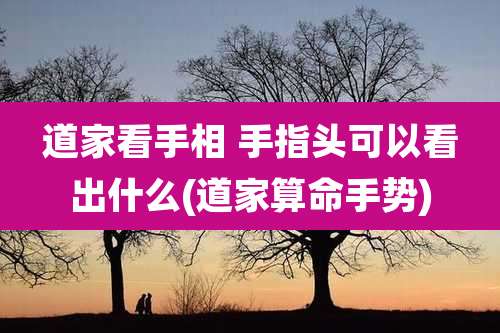道家看手相 手指头可以看出什么(道家算命手势)
