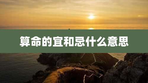 算命的宜和忌什么意思