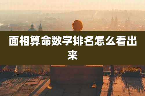 面相算命数字排名怎么看出来