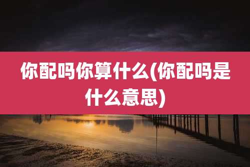 你配吗你算什么(你配吗是什么意思)