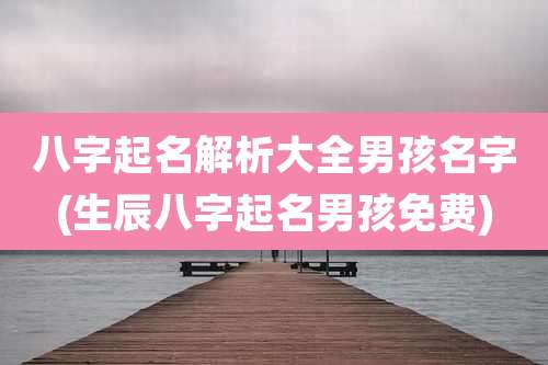 八字起名解析大全男孩名字(生辰八字起名男孩免费)