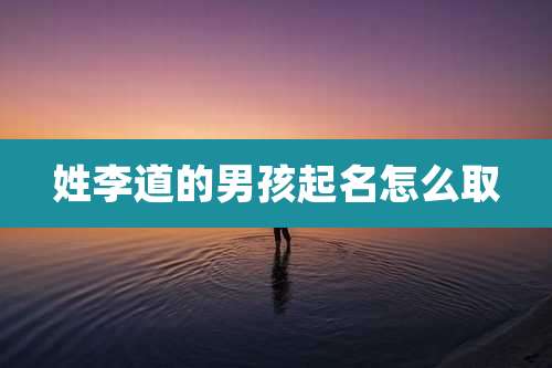 姓李道的男孩起名怎么取
