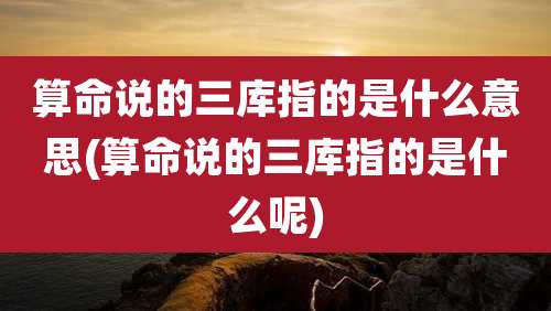算命说的三库指的是什么意思(算命说的三库指的是什么呢)