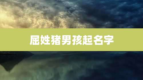 屈姓猪男孩起名字