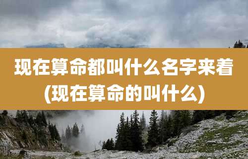 现在算命都叫什么名字来着(现在算命的叫什么)