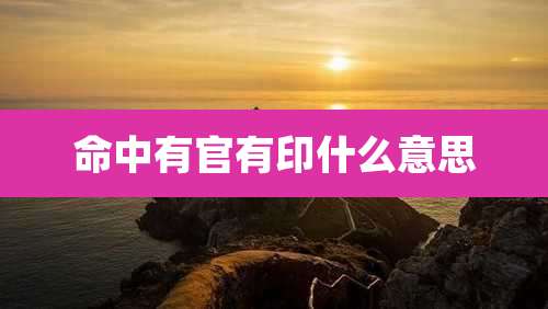 命中有官有印什么意思