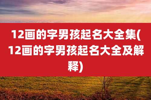 12画的字男孩起名大全集(12画的字男孩起名大全及解释)