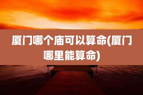 厦门哪个庙可以算命(厦门哪里能算命)