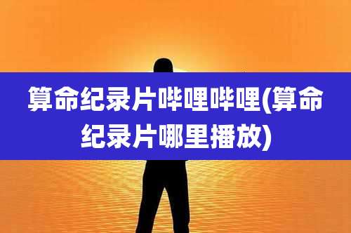 算命纪录片哔哩哔哩(算命纪录片哪里播放)