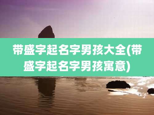 带盛字起名字男孩大全(带盛字起名字男孩寓意)