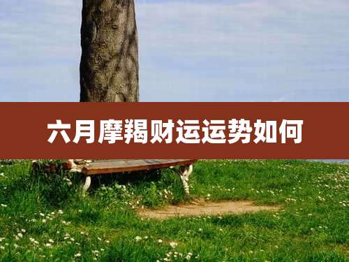六月摩羯财运运势如何