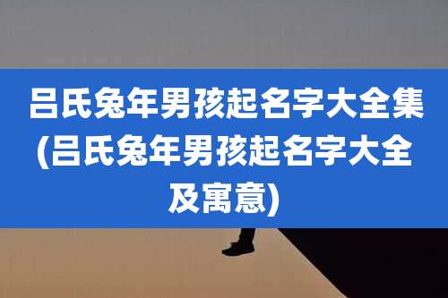 吕氏兔年男孩起名字大全集(吕氏兔年男孩起名字大全及寓意)