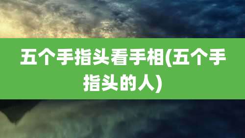 五个手指头看手相(五个手指头的人)