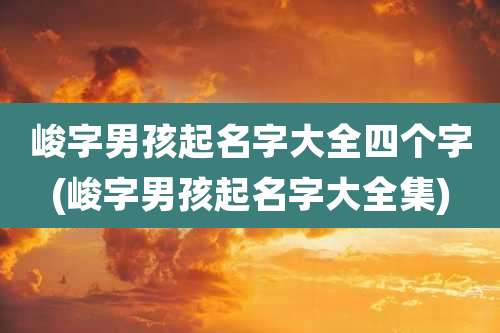 峻字男孩起名字大全四个字(峻字男孩起名字大全集)