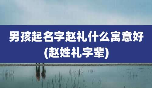 男孩起名字赵礼什么寓意好(赵姓礼字辈)