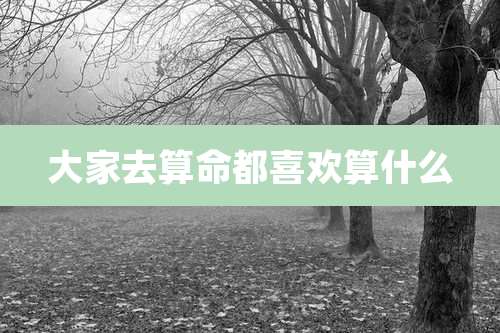 大家去算命都喜欢算什么