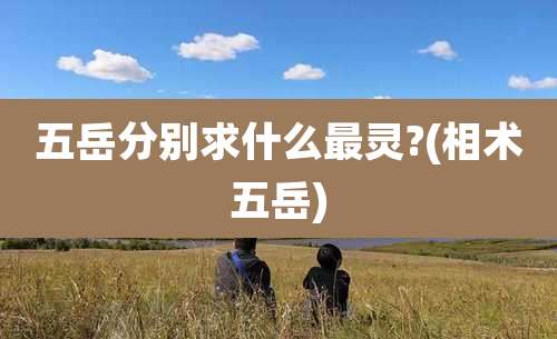 五岳分别求什么最灵?(相术五岳)
