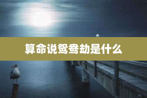 算命说鸳鸯劫是什么