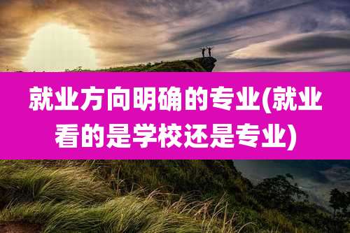 就业方向明确的专业(就业看的是学校还是专业)