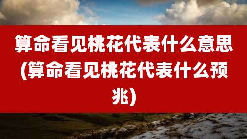 算命看见桃花代表什么意思(算命看见桃花代表什么预兆)
