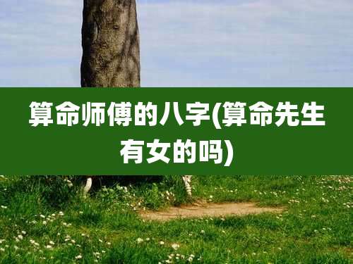 算命师傅的八字(算命先生有女的吗)
