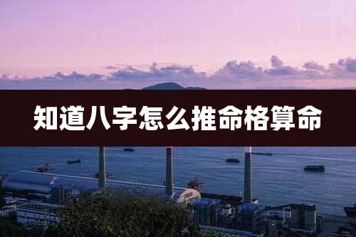 知道八字怎么推命格算命