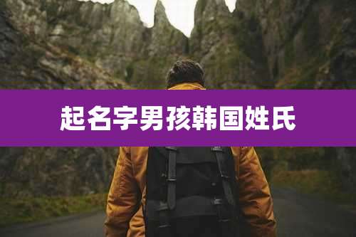 起名字男孩韩国姓氏