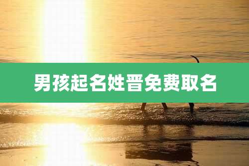 男孩起名姓晋免费取名