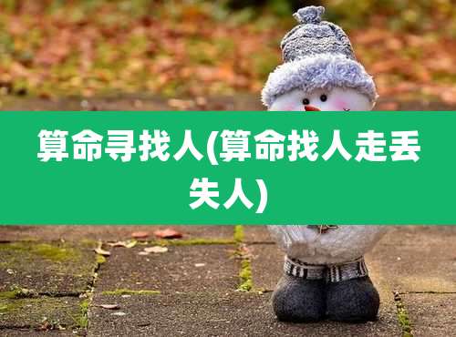 算命寻找人(算命找人走丢失人)