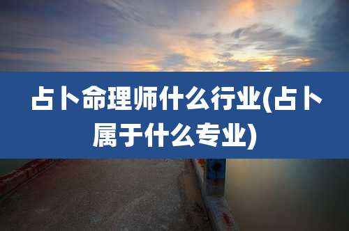 占卜命理师什么行业(占卜属于什么专业)