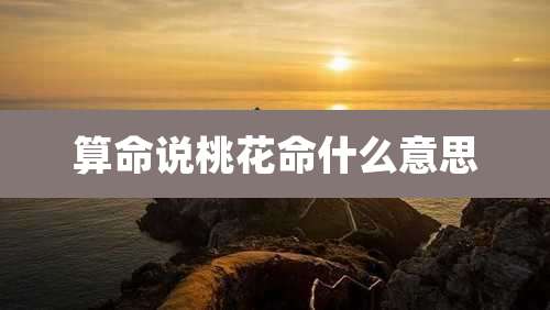 算命说桃花命什么意思