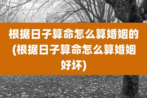 根据日子算命怎么算婚姻的(根据日子算命怎么算婚姻好坏)