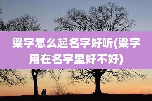 梁字怎么起名字好听(梁字用在名字里好不好)