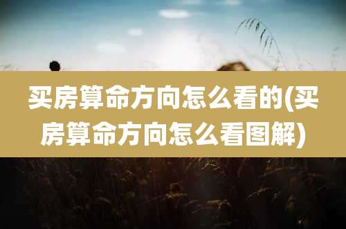买房算命方向怎么看的(买房算命方向怎么看图解)
